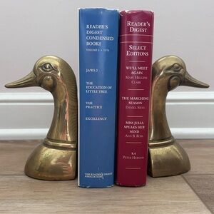 Vintage Brass Duck Bookends